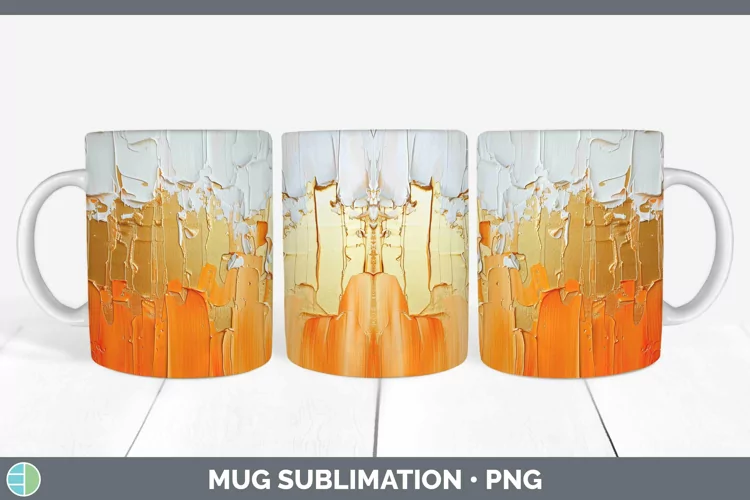 Ombre Paint Orange 02 Mug Wrap | Sublimation Coffee Cup Desi