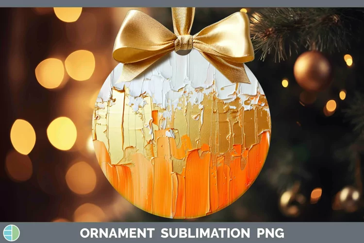 Ombre Paint Orange 02 Ornament | Sublimation Bauble Designs