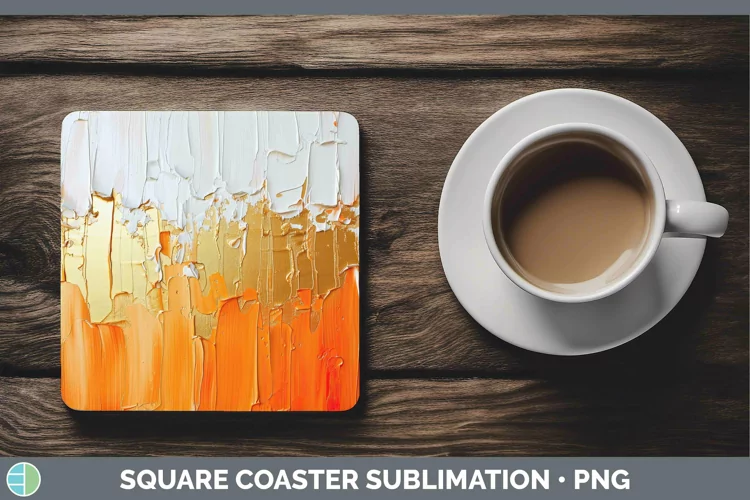 Ombre Paint Orange 02 Square Coaster | Sublimation Coaster D