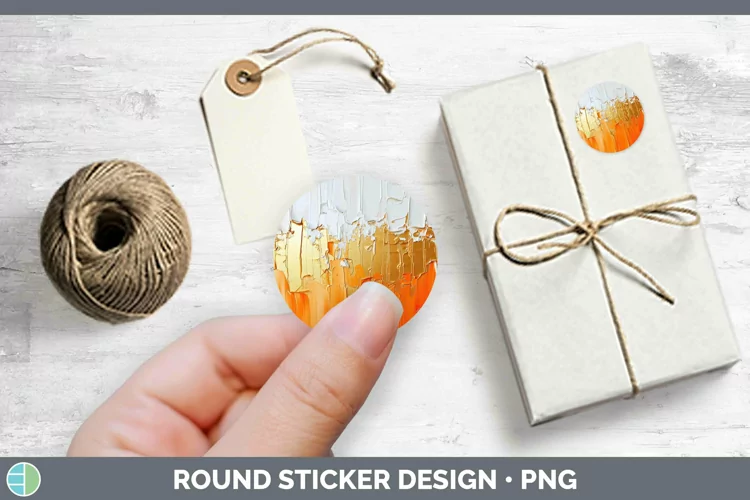 Ombre Paint Orange 02 Stickers | Round Labels Designs