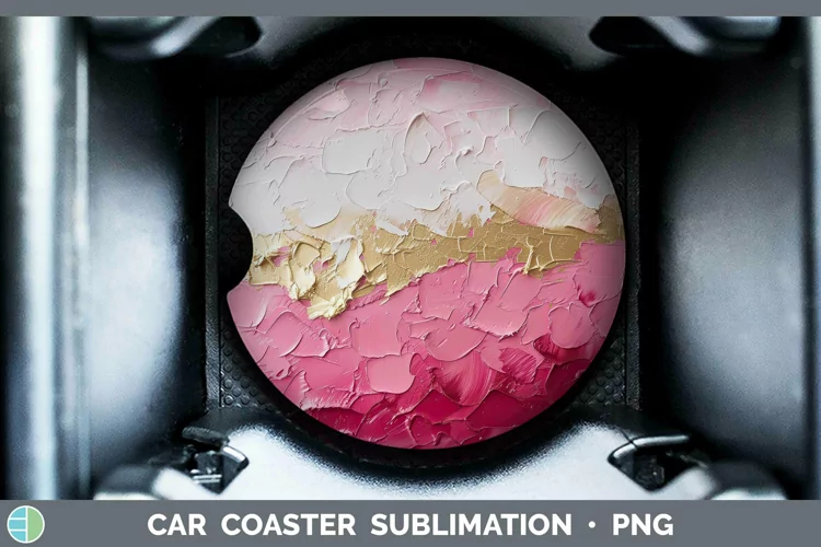 Ombre Paint Pink 01 Car Coaster | Sublimation Coaster Design