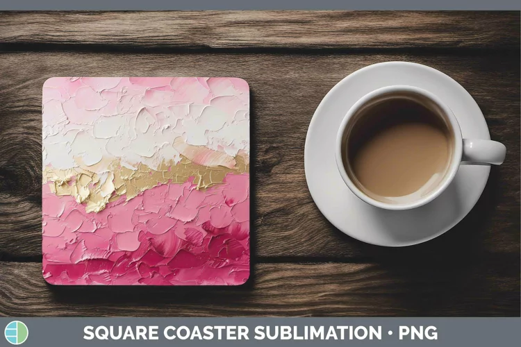 Ombre Paint Pink 01 Square Coaster | Sublimation Coaster Des