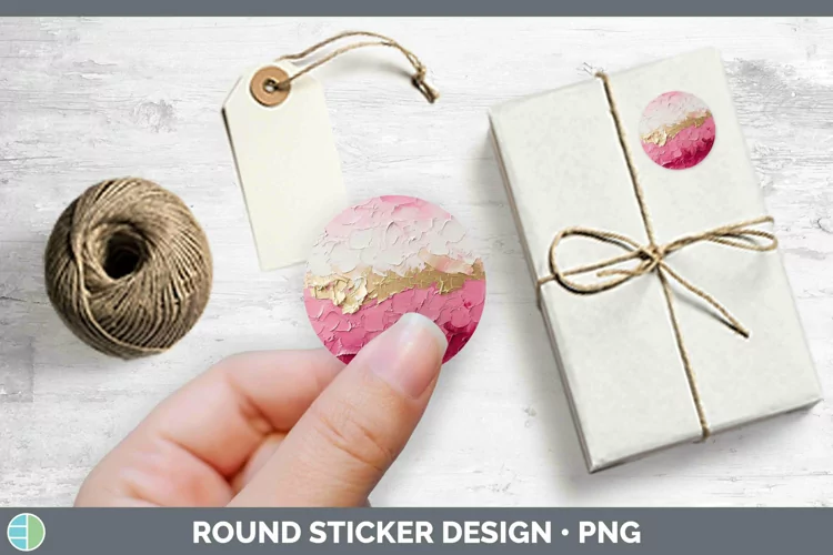 Ombre Paint Pink 01 Stickers | Round Labels Designs