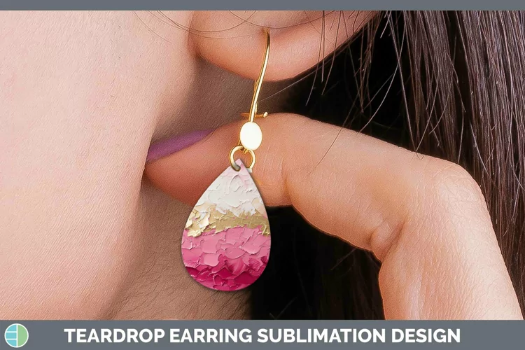 Ombre Paint Pink 01 Teardrop Earrings | Sublimation Earrings