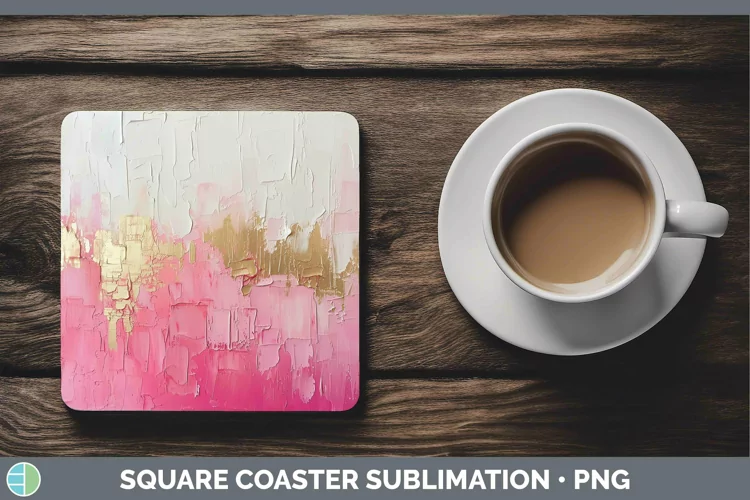Ombre Paint Pink 02 Square Coaster | Sublimation Coaster Des