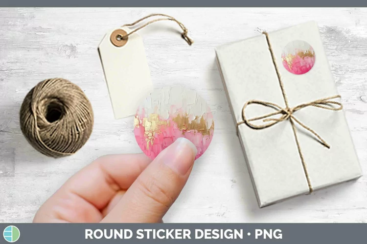 Ombre Paint Pink 02 Stickers | Round Labels Designs