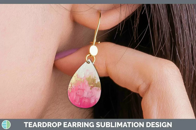 Ombre Paint Pink 02 Teardrop Earrings | Sublimation Earrings
