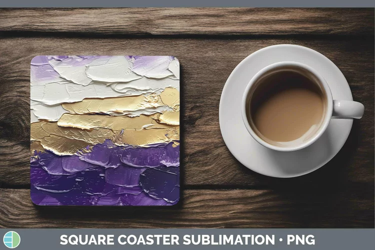 Ombre Paint Purple 01 Square Coaster | Sublimation Coaster D