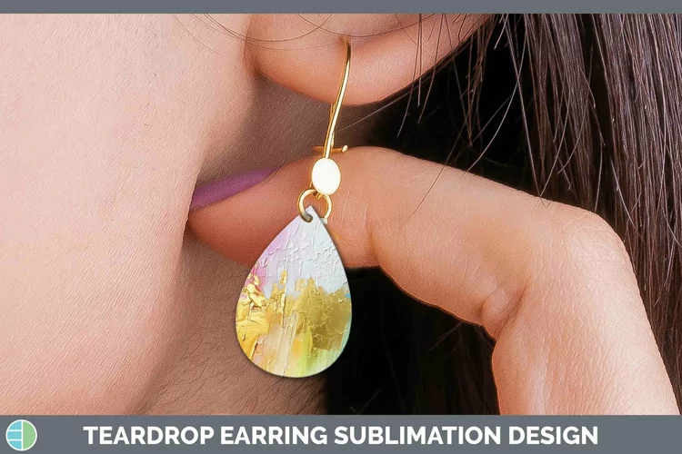 Ombre Paint Rainbow Teardrop Earrings | Sublimation Earrings