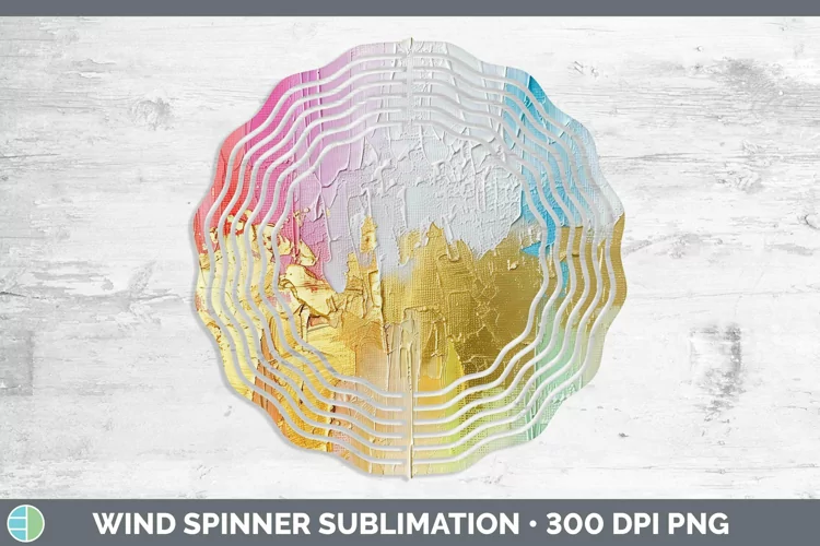 Ombre Paint Rainbow Wind Spinner | Sublimation Spinner Desig