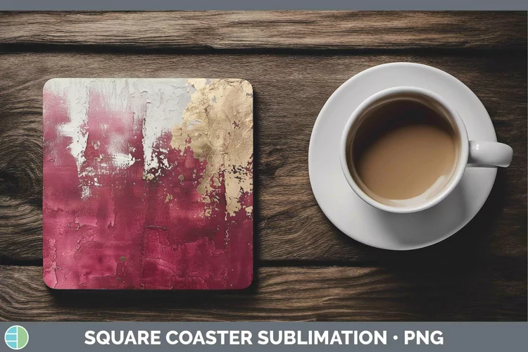 Ombre Paint Red 01 Square Coaster | Sublimation Coaster Desi