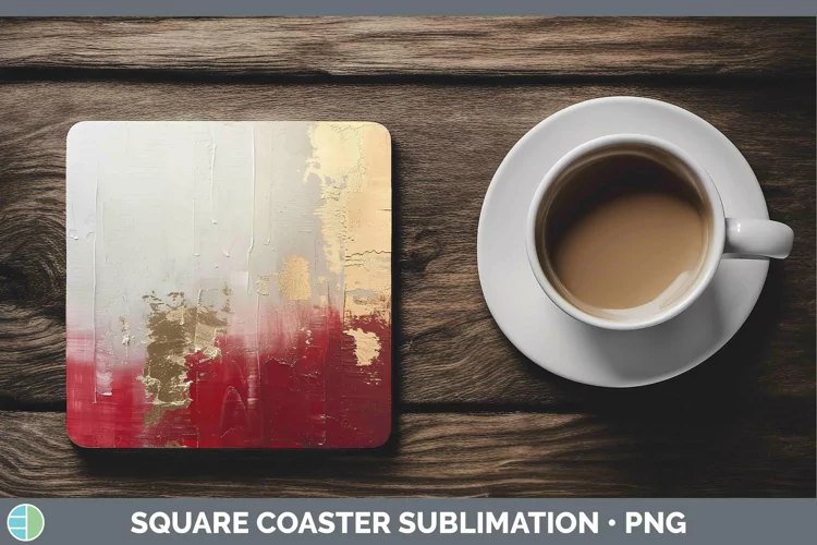 Ombre Paint Red 02 Square Coaster | Sublimation Coaster Desi