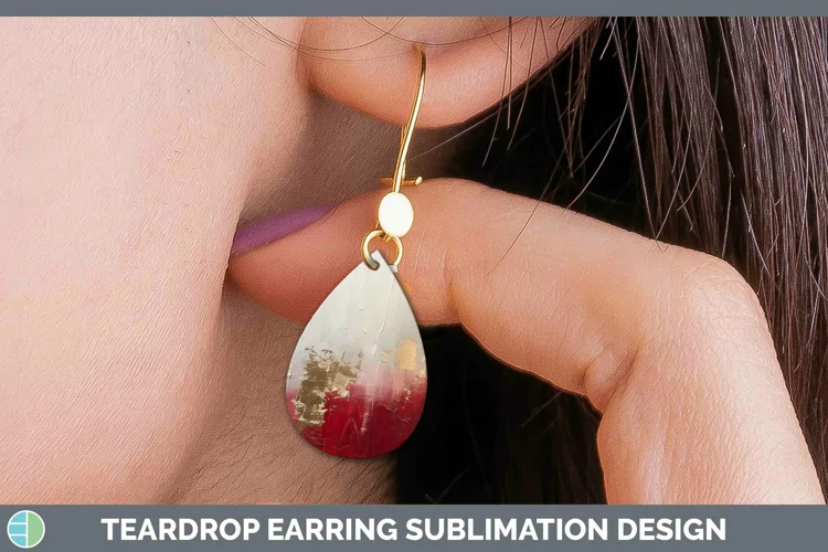 Ombre Paint Red 02 Teardrop Earrings | Sublimation Earrings