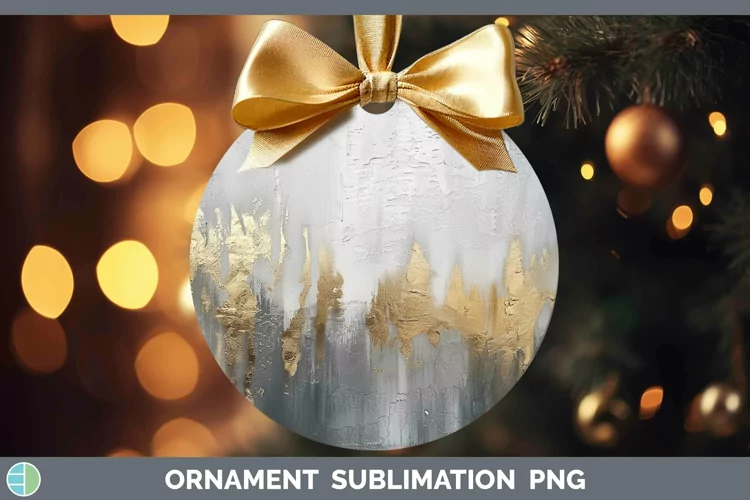 Ombre Paint Silver Ornament | Sublimation Bauble Designs