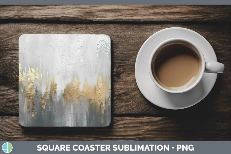 Ombre Paint Silver Square Coaster | Sublimation Coaster Desi