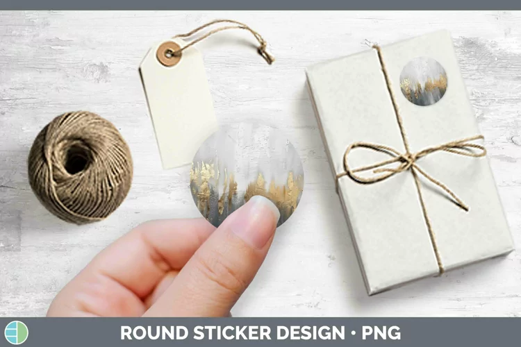 Ombre Paint Silver Stickers | Round Labels Designs