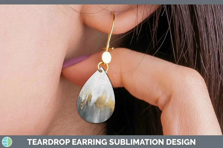 Ombre Paint Silver Teardrop Earrings | Sublimation Earrings