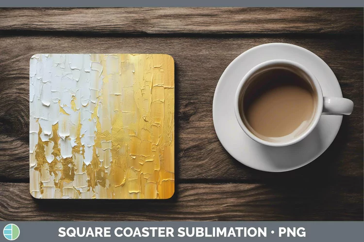 Ombre Paint Yellow 01 Square Coaster | Sublimation Coaster D
