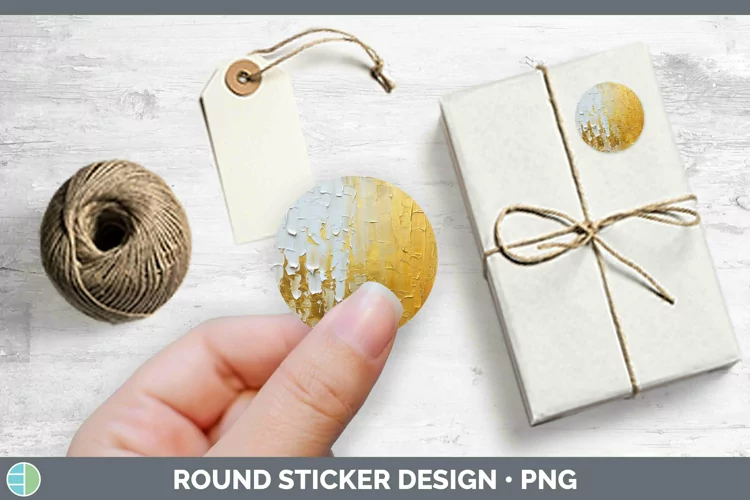 Ombre Paint Yellow 01 Stickers | Round Labels Designs