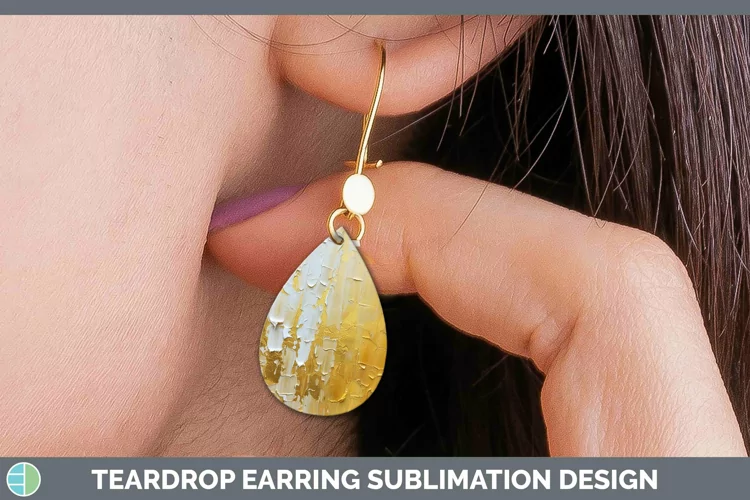Ombre Paint Yellow 01 Teardrop Earrings | Sublimation Earrin