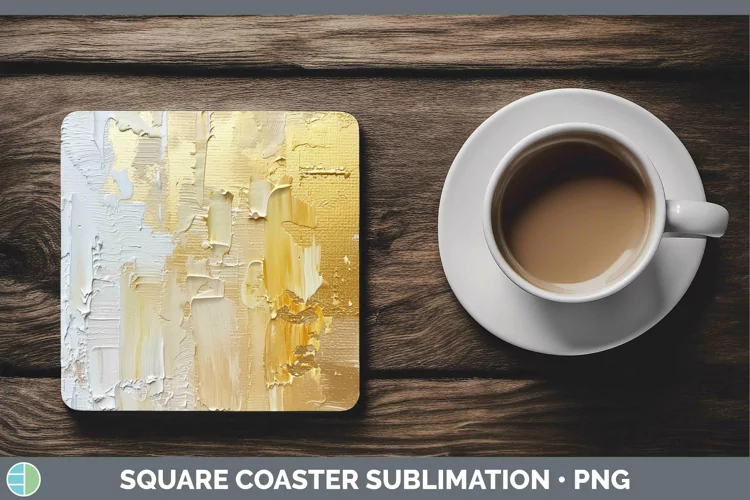 Ombre Paint Yellow 02 Square Coaster | Sublimation Coaster D