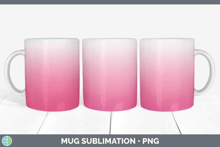 Ombre Pink Mug Wrap Sublimation Coffee Cup Designs