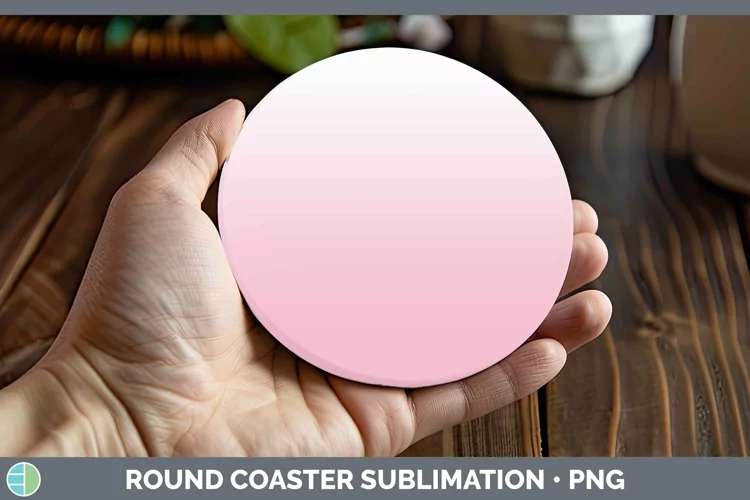 Ombre Pink Round Coaster Sublimation Coaster Designs