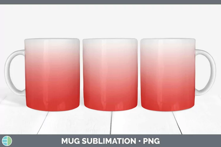 Ombre Red Mug Wrap Sublimation Coffee Cup Designs