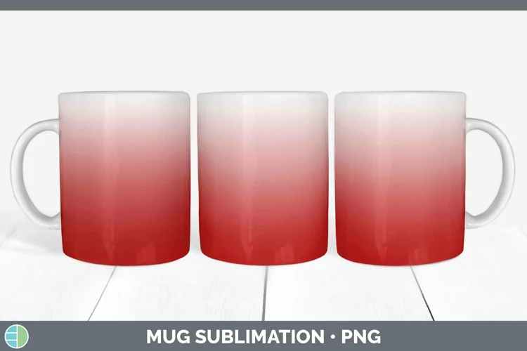 Ombre Red Mug Wrap Sublimation Coffee Cup Designs