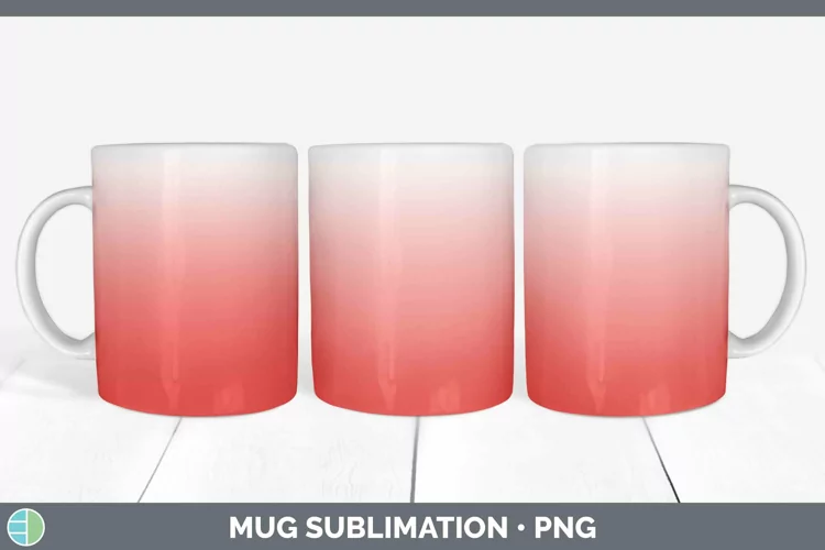 Ombre Red Mug Wrap Sublimation Coffee Cup Designs