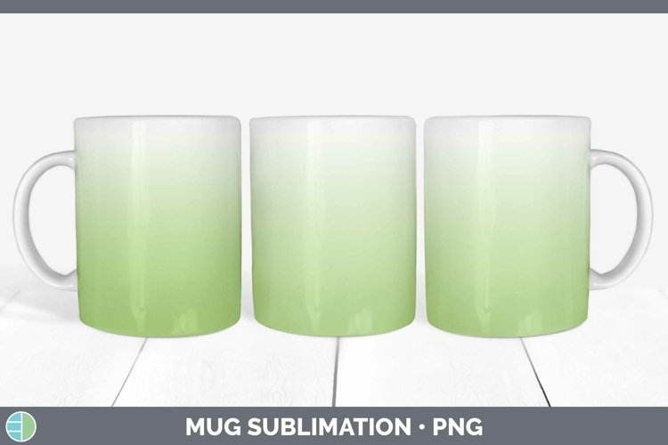 Ombre Spring Green Mug Wrap Sublimation Coffee Cup Designs