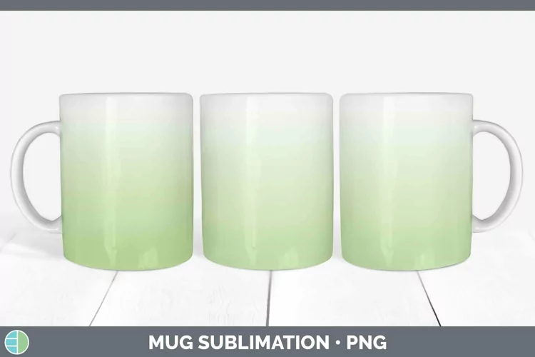 Ombre Spring Green Mug Wrap Sublimation Coffee Cup Designs