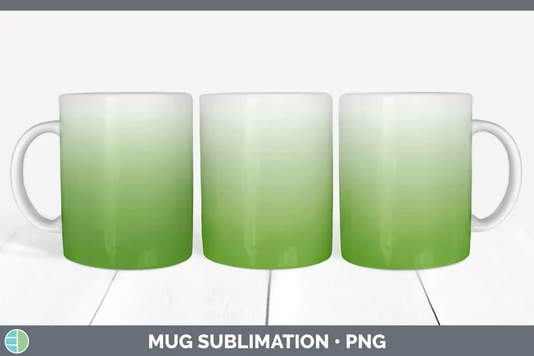 Ombre Spring Green Mug Wrap Sublimation Coffee Cup Designs