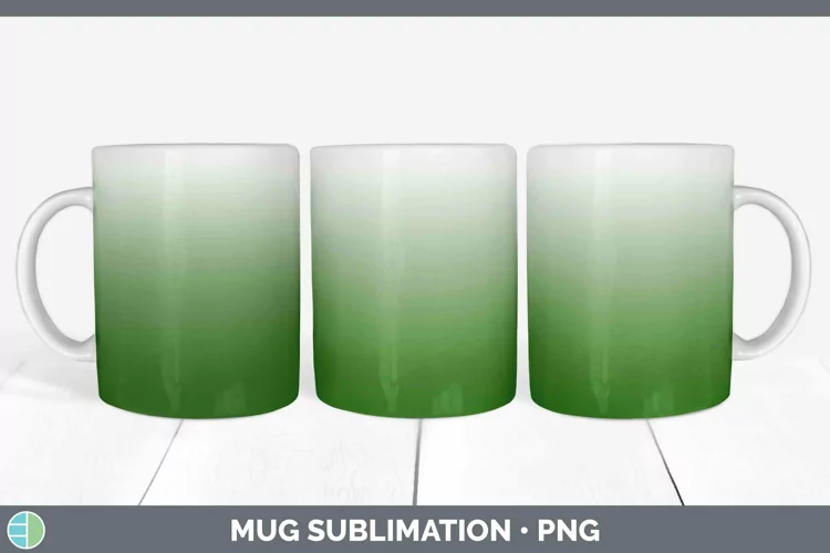 Ombre Spring Green Mug Wrap Sublimation Coffee Cup Designs