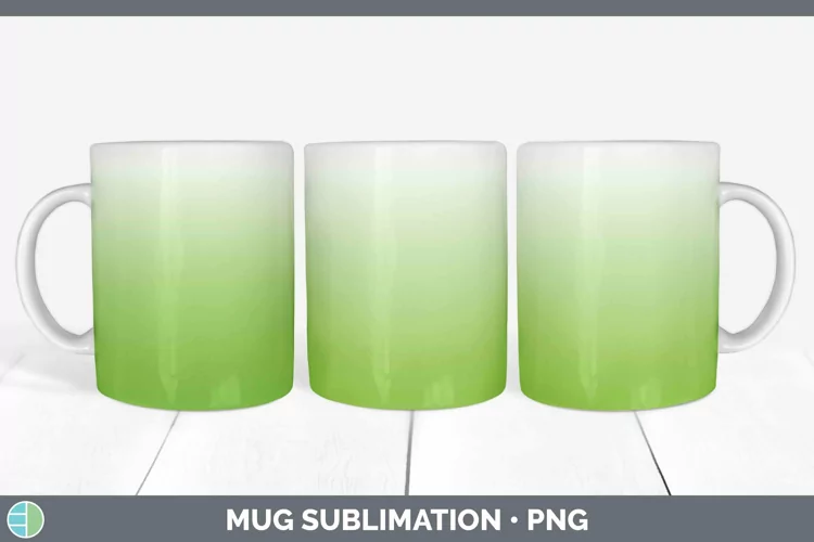 Ombre Spring Green Mug Wrap Sublimation Coffee Cup Designs