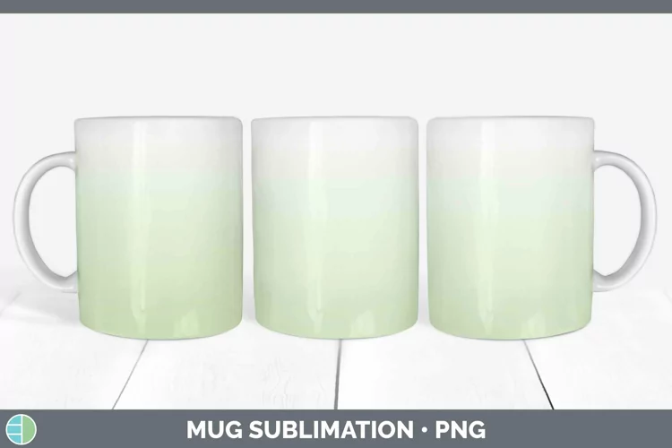 Ombre Spring Green Mug Wrap Sublimation Coffee Cup Designs