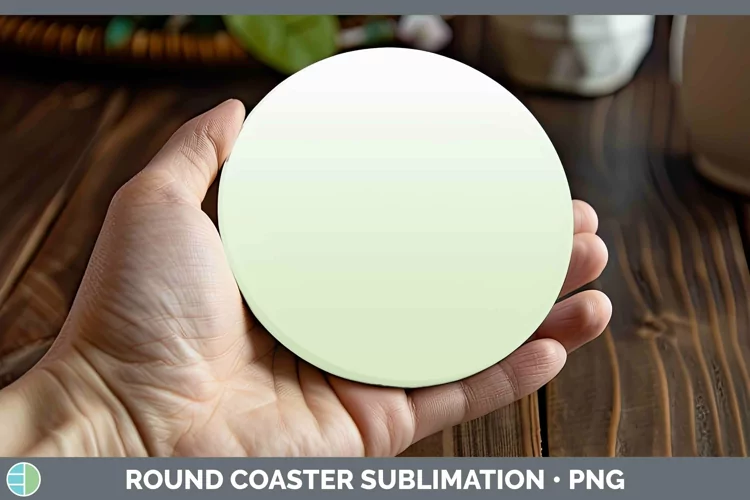 Ombre Spring Green Round Coaster Sublimation Coaster Designs