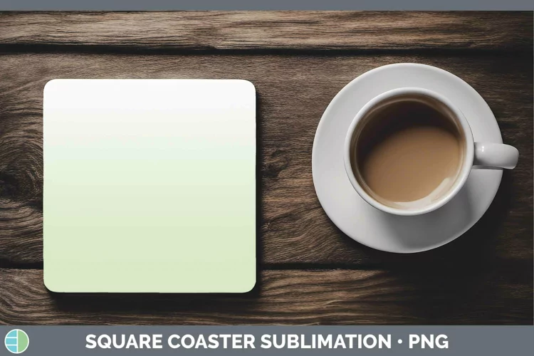 Ombre Spring Green Square Coaster Sublimation Coaster Design