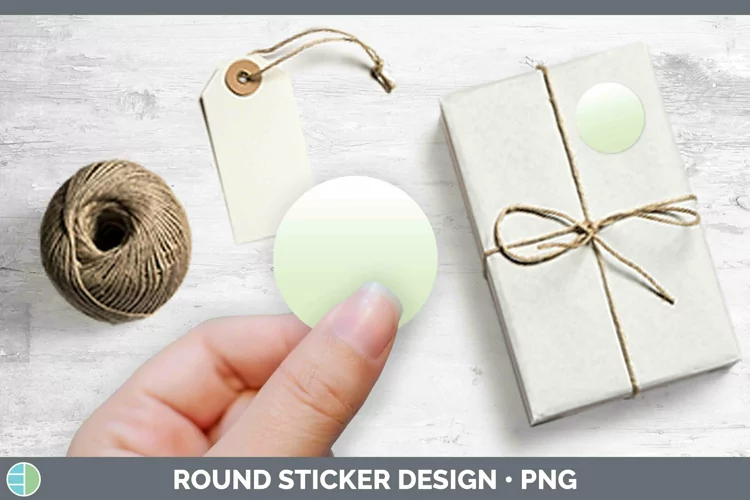 Ombre Spring Green Stickers | Round Labels Designs