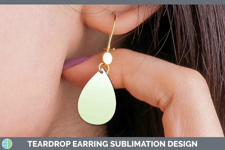 Ombre Spring Green Teardrop Earrings Sublimation Earrings De