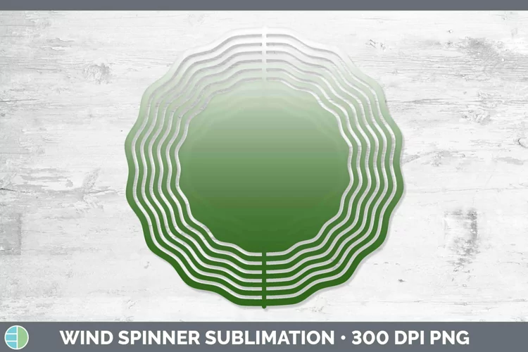 Ombre Spring Green Wind Spinner Sublimation Spinner Designs