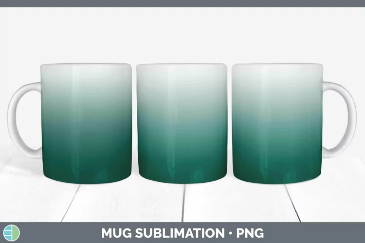 Ombre Teal Mug Wrap Sublimation Coffee Cup Designs