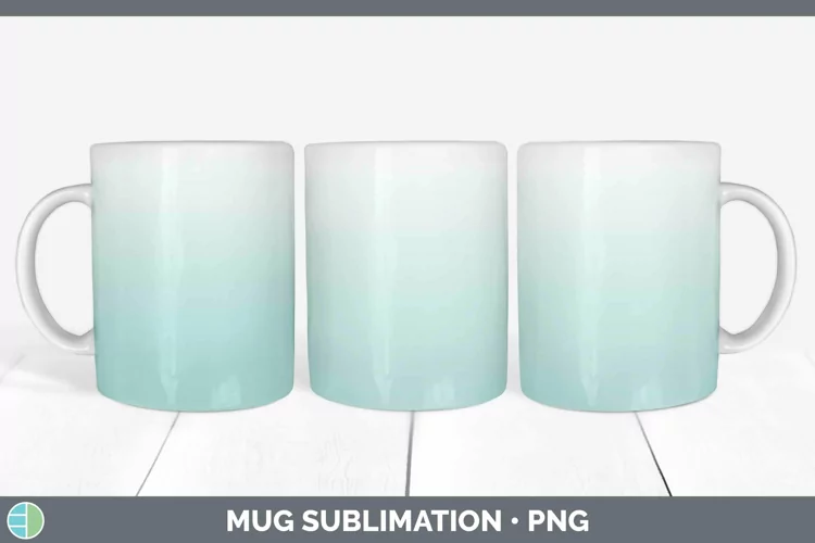 Ombre Teal Mug Wrap Sublimation Coffee Cup Designs