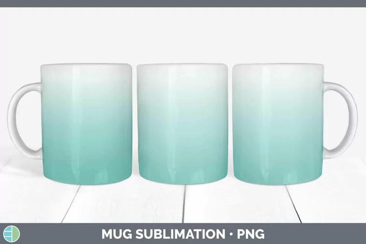 Ombre Teal Mug Wrap Sublimation Coffee Cup Designs