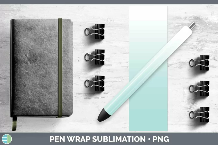 Ombre Teal Pen Wrap Sublimation Epoxy Pen Designs