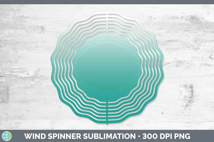 Ombre Teal Wind Spinner Sublimation Spinner Designs