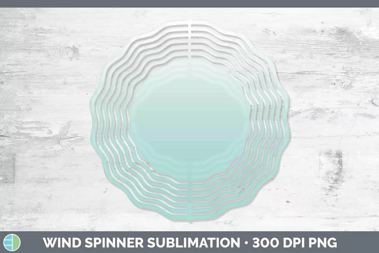 Ombre Teal Wind Spinner Sublimation Spinner Designs