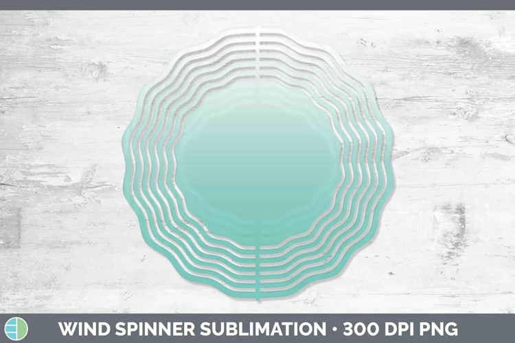 Ombre Teal Wind Spinner Sublimation Spinner Designs