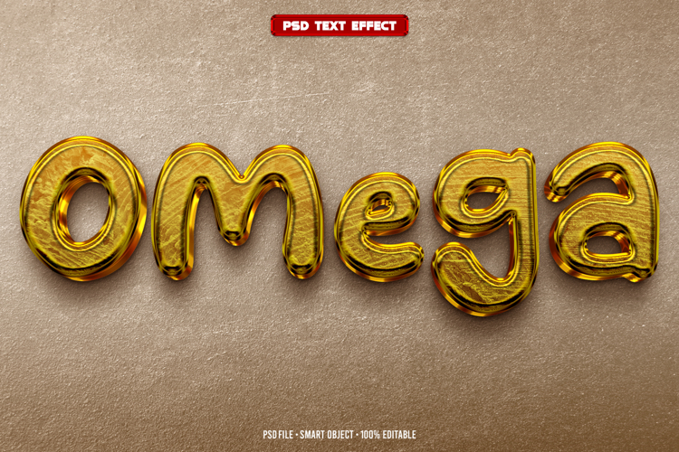 Omega 3D editable text effect