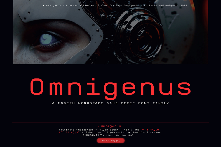 Omnigenus - Monospace Sans serif font family